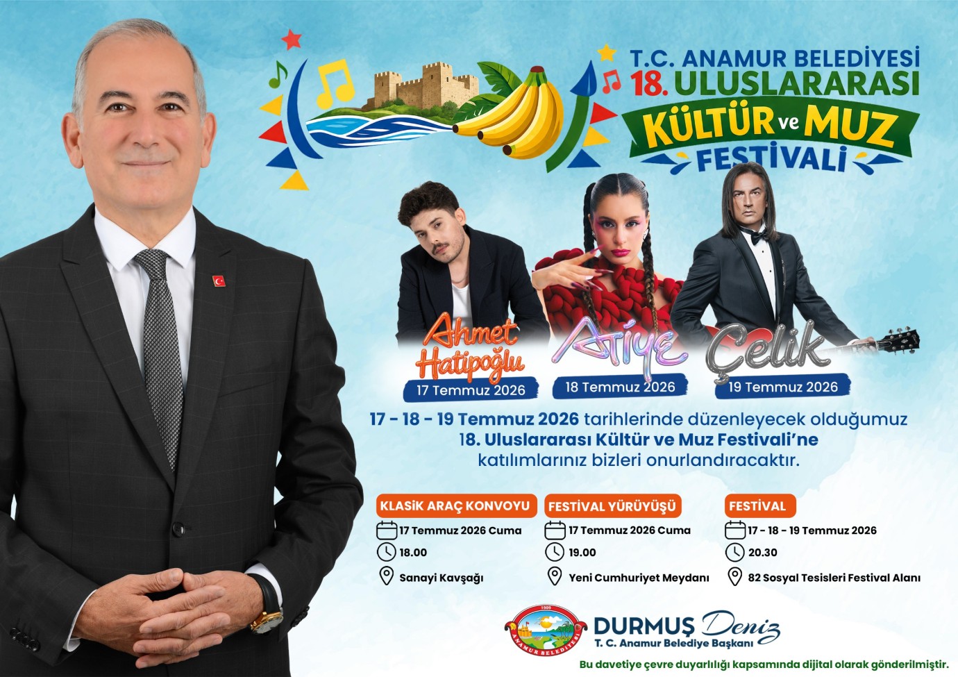 Anamur 18. Uluslararası Kültür ve Muz Festivali’ne Hazırlanıyor