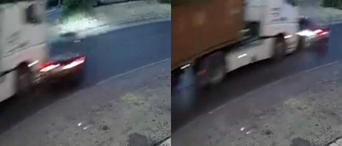 Tırın çarptığı araç metrelerce sürüklendi
