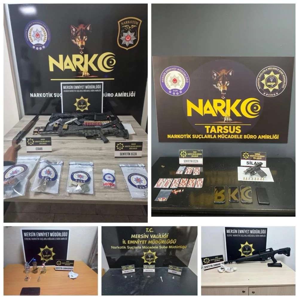 Anamur'da  eş zamanlı uyuşturucu operasyonu